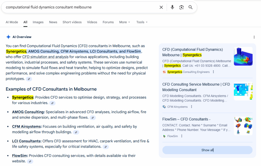 computational fluid dynamics consultant melbourne b